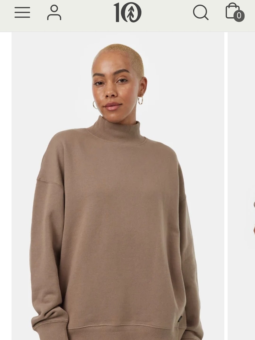 Tentree oversized mock neck fleece, Small